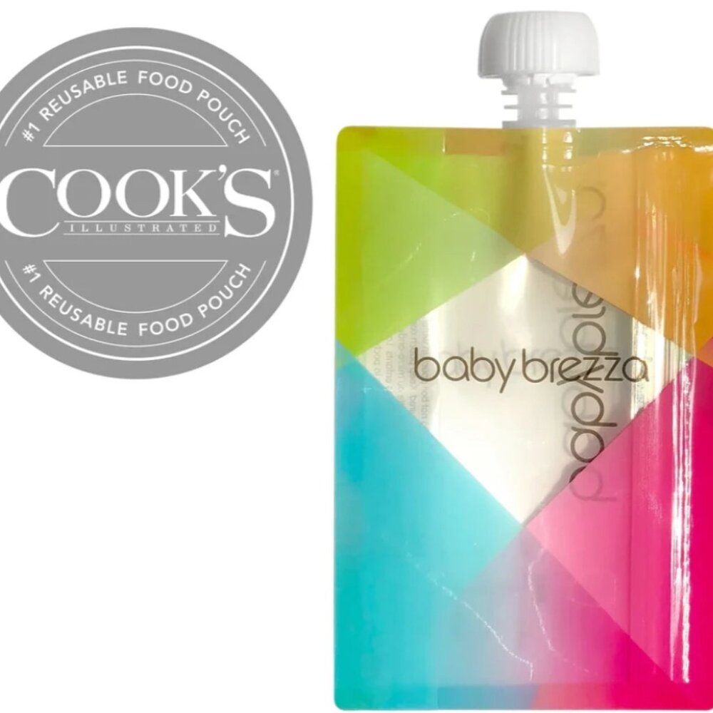 BABY BREEZA FOOD STORAGE POUCHES-REFILLABLE & DISHWASHER/FREEZER SAFE- 5 PACK